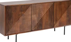 Sideboard Grooves - Mörkt Trä 3 Dörrar, 79x164cm - KARE Design