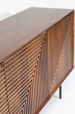 Sideboard Grooves - Mörkt Trä 3 Dörrar, 79x164cm - KARE Design