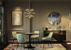 Sideboard Luxury - Grå Spegelglas 3 Dörrar/3 Lådor, 77x140,5cm - KARE Design
