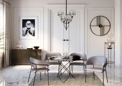Sideboard Luxury - Grå Spegelglas 3 Dörrar/3 Lådor, 77x140,5cm - KARE Design