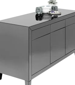 Sideboard Luxury - Grå Spegelglas 3 Dörrar/3 Lådor, 77x140,5cm - KARE Design