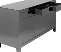 Sideboard Luxury - Grå Spegelglas 3 Dörrar/3 Lådor, 77x140,5cm - KARE Design