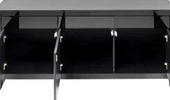 Sideboard Luxury - Grå Spegelglas 3 Dörrar/3 Lådor, 77x140,5cm - KARE Design