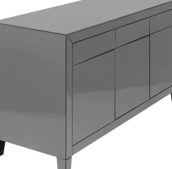 Sideboard Luxury - Grå Spegelglas 3 Dörrar/3 Lådor, 77x140,5cm - KARE Design