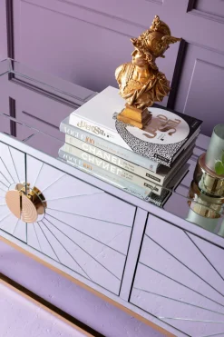 Sideboard Queen - Spegelglas/Guld, 77x162cm - KARE Design