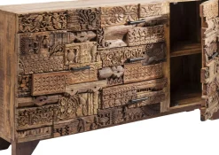 Sideboard Shanti Puzzle - Rustikt Trä 2 Dörrar/3 Lådor, 90x160cm - KARE Design