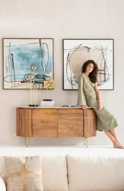 Sideboard - Skänk Grace - Trä/Marmor/Guld - KARE Design