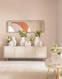 Sideboard Venice Triangle - Silver 4 Dörrar, 64x180cm - KARE Design