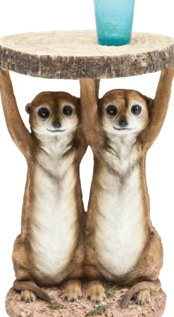 Sidobord Animal Meerkat Sisters - Syrikat, Ø33cm - KARE Design