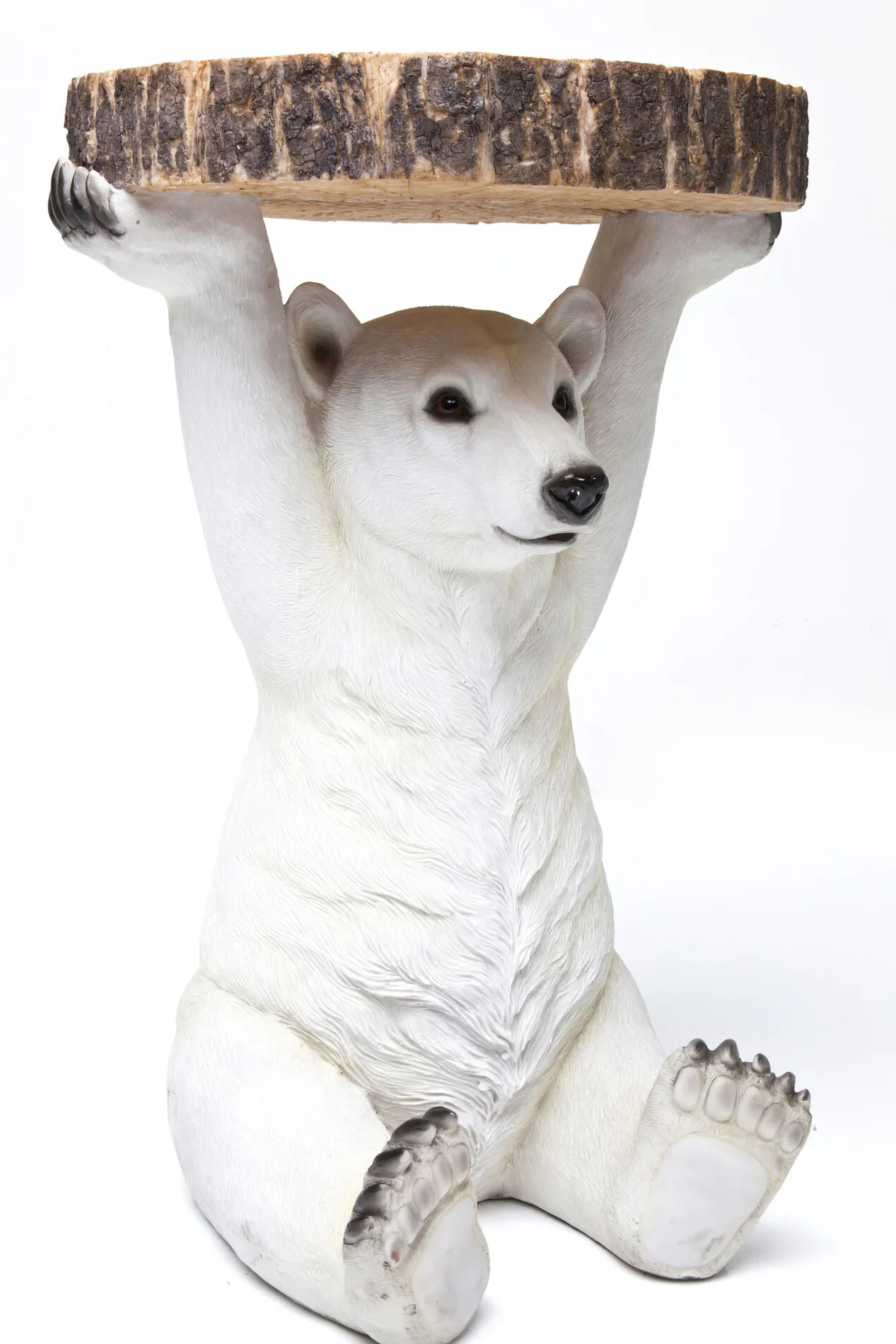 Sidobord Animal Polar Bear - Bord med Isbjörn, Ø37cm - KARE Design