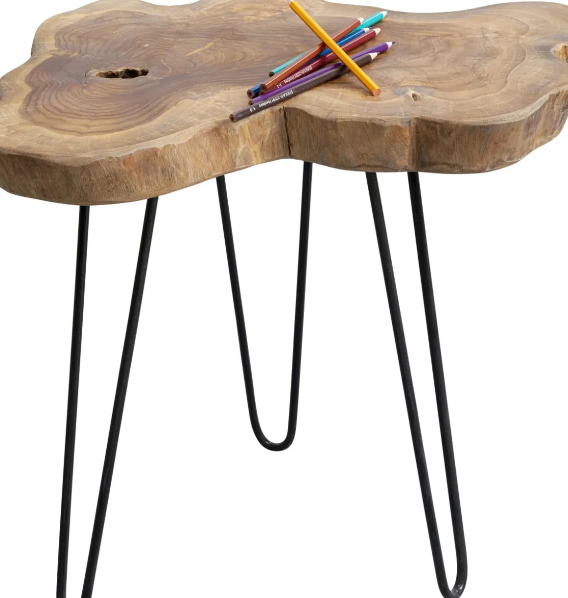 Sidobord Aspen - Litet Bord i Rustikt Trä, 50x50cm - KARE Design