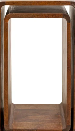 Sidobord Authentico Cube - Set med 2 Bord i Massivt Trä, 80x48cm - KARE Design
