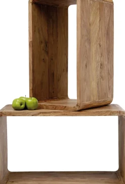 Sidobord Authentico Cube - Set med 2 Bord i Massivt Trä, 80x48cm - KARE Design