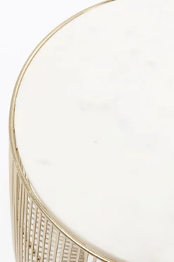 Sidobord Beam - Vit Marmor/Mässing Ø32cm - KARE Design