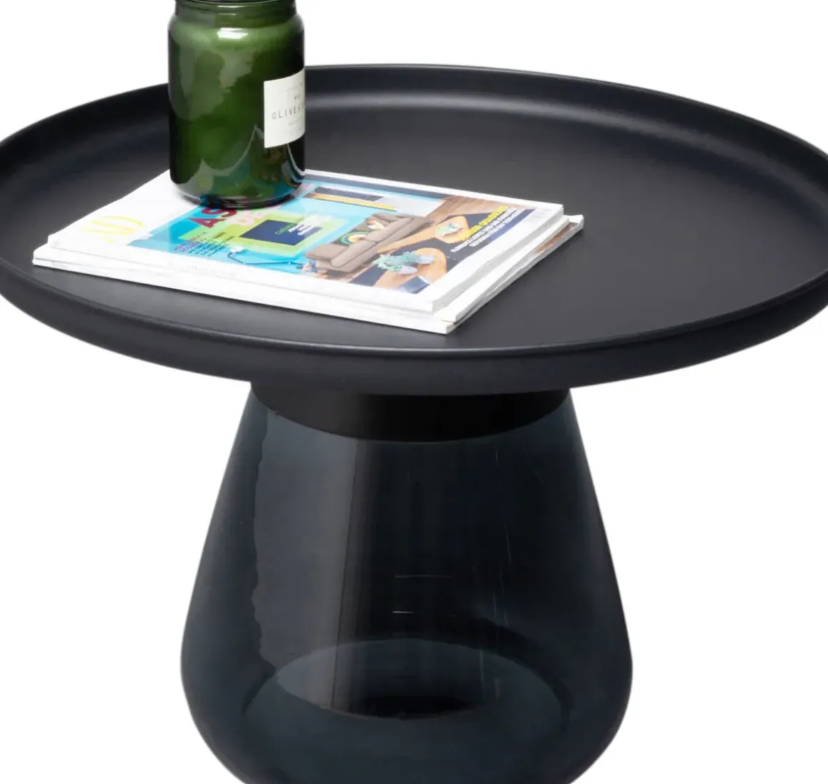 Sidobord Bottiglia smoke - Mörkgrå, Ø60cm - KARE Design