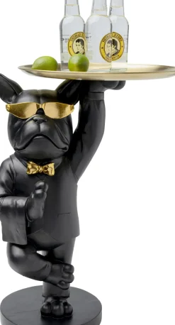 Sidobord Cool Bulldog - Bulldog Med Bricka, Svart, 55x34cm - KARE Design