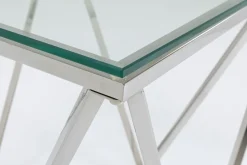 Sidobord Cristallo - Silver/Glas, 50x50cm - KARE Design