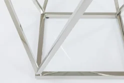 Sidobord Cristallo - Silver/Glas, 50x50cm - KARE Design
