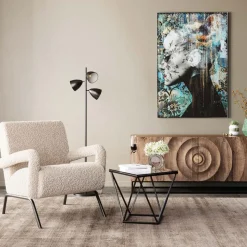 Sidobord Cristallo - Svart/Glas, 50x50cm - KARE Design
