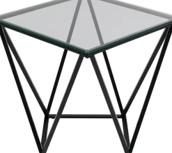 Sidobord Cristallo - Svart/Glas, 50x50cm - KARE Design