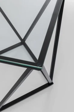 Sidobord Cristallo - Svart/Glas, 50x50cm - KARE Design