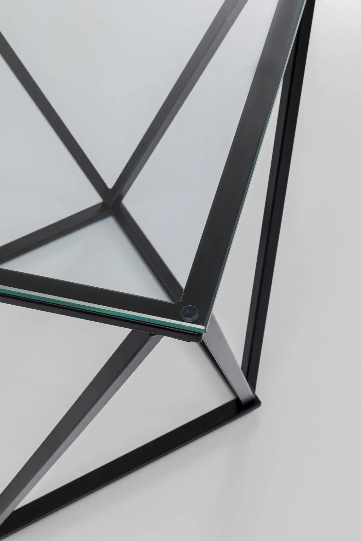 Sidobord Cristallo - Svart/Glas, 50x50cm - KARE Design