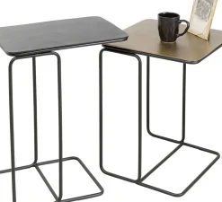 Sidobord Diego - Svart/Brons, 2-set - KARE Design