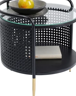 Sidobord Fence - Svart, Ø45cm - KARE Design