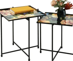 Sidobord Flowers Kvadrat - Set med 2 Bord - KARE Design
