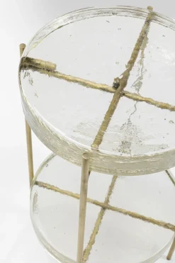 Sidobord Ice Dubbel - Glas/Guld Ø30 - KARE Design