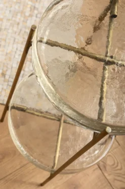 Sidobord Ice Dubbel - Glas/Guld Ø30 - KARE Design