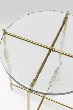 Sidobord Ice - Glas/Guld, Ø40 - KARE Design