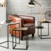 Sidobord Loft Square Vintage - Set med 3 bord i Svart/Rustik Metall - KARE Design