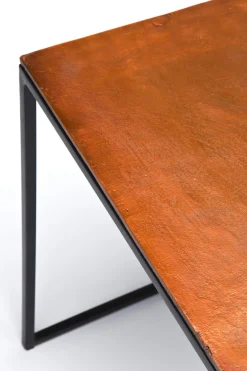Sidobord Loft Square Vintage - Set med 3 bord i Svart/Rustik Metall - KARE Design
