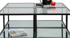 Sidobord Quadro - Svart/Glas/Spegelglas, 50x50cm - KARE Design