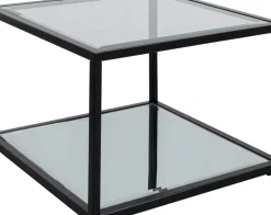 Sidobord Quadro - Svart/Glas/Spegelglas, 50x50cm - KARE Design