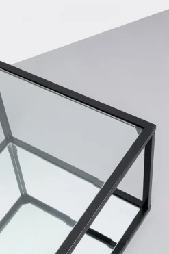 Sidobord Quadro - Svart/Glas/Spegelglas, 50x50cm - KARE Design