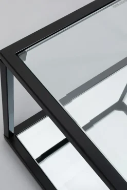 Sidobord Quadro - Svart/Glas/Spegelglas, 50x50cm - KARE Design