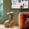 Sidobord Sitting Hippo - Flodhäst, Guld, Ø48cm - KARE Design