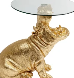 Sidobord Sitting Hippo - Flodhäst, Guld, Ø48cm - KARE Design