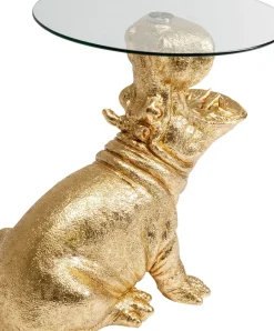 Sidobord Sitting Hippo - Flodhäst, Guld, Ø48cm - KARE Design
