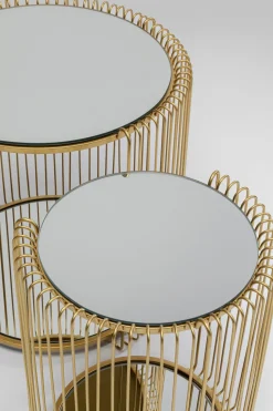 Sidobord Wire Double - Mässing, set med 2 bord - KARE Design