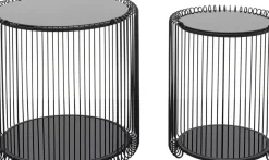 Sidobord Wire Double - Svart, set med 2 bord - KARE Design