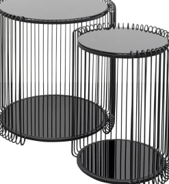 Sidobord Wire Double - Svart, set med 2 bord - KARE Design