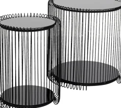 Sidobord Wire Double - Svart, set med 2 bord - KARE Design