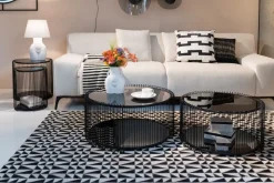 Sidobord Wire Double - Svart, set med 2 bord - KARE Design
