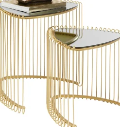 Sidobord Wire Triangle - Guld, 2-set - KARE Design