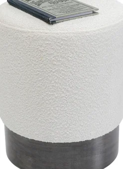 Sittpuff Cherry - Boucle Cream, Grå, Ø35cm - KARE Design