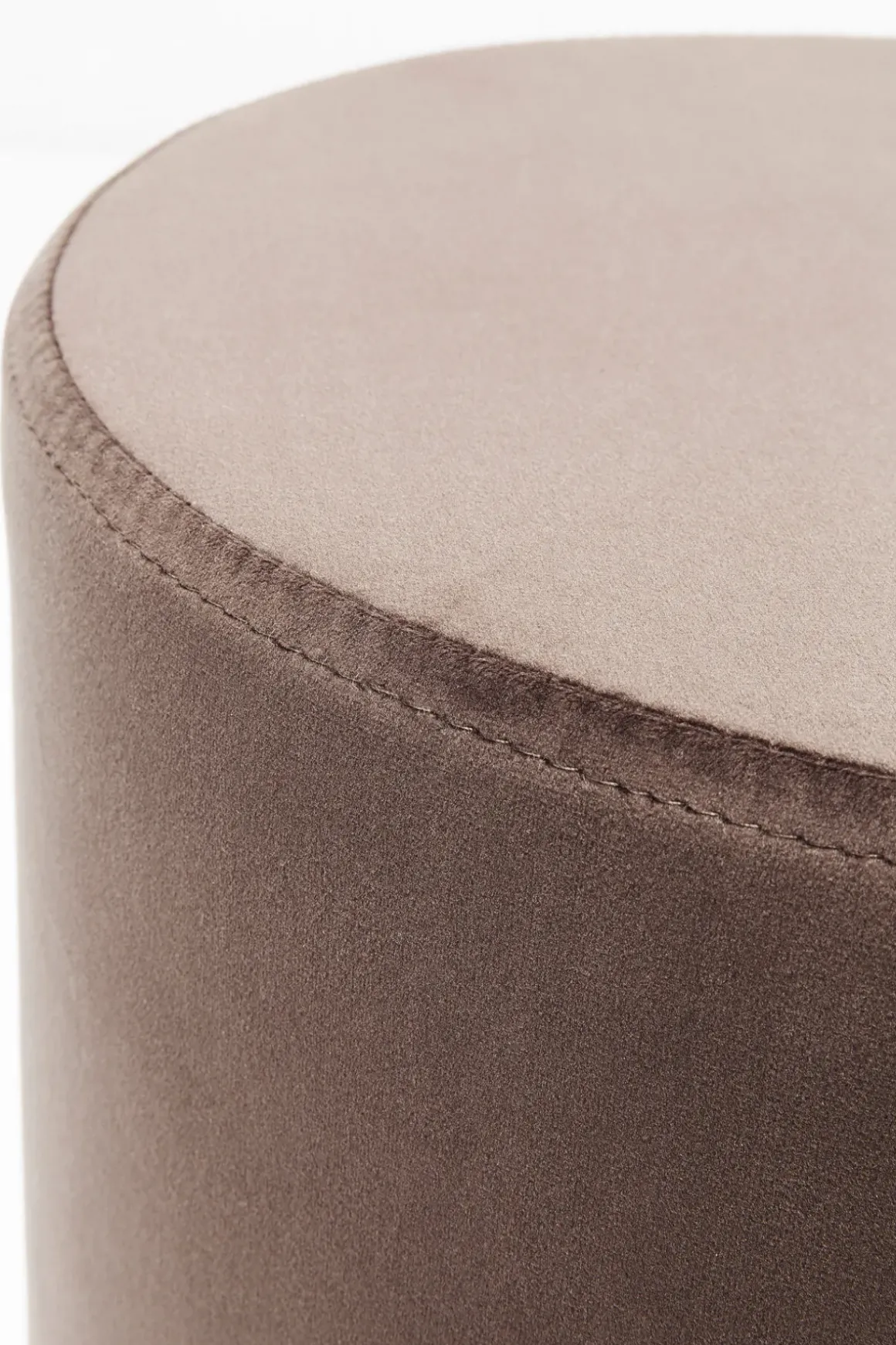 Sittpuff Cherry - Brun Sammet/Silver, Ø35cm - KARE Design