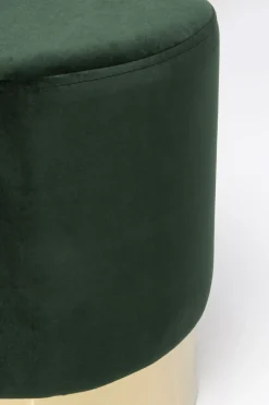 Sittpuff Cherry - Grön Sammet/Mässing, Ø35cm - KARE Design